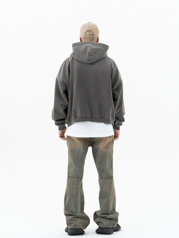 ERD Washed Boxy Logo Hoodie - Dark Grey - Hình ảnh 4