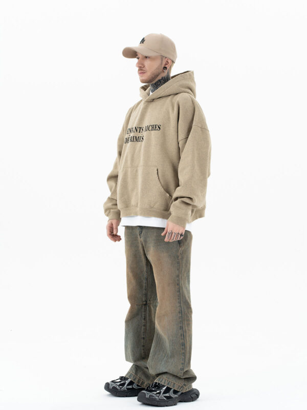 ERD Washed Boxy Logo Hoodie - Beige - Hình ảnh 3