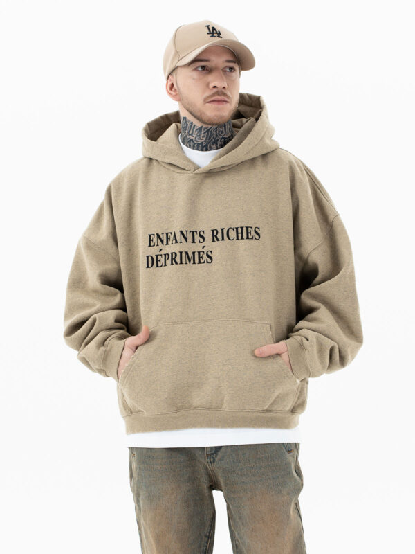 ERD Washed Boxy Logo Hoodie - Beige - Hình ảnh 5