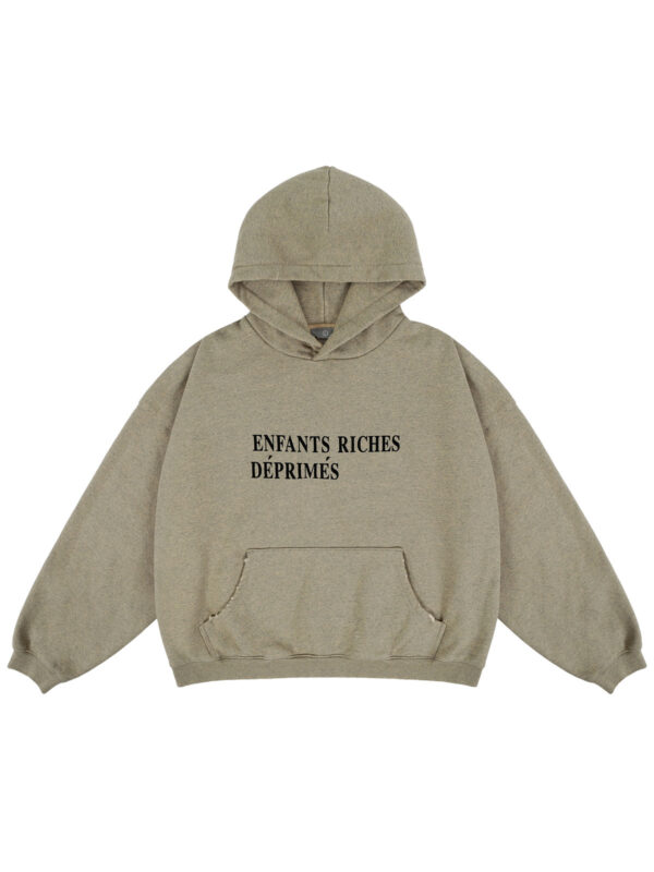 ERD Washed Boxy Logo Hoodie - Beige