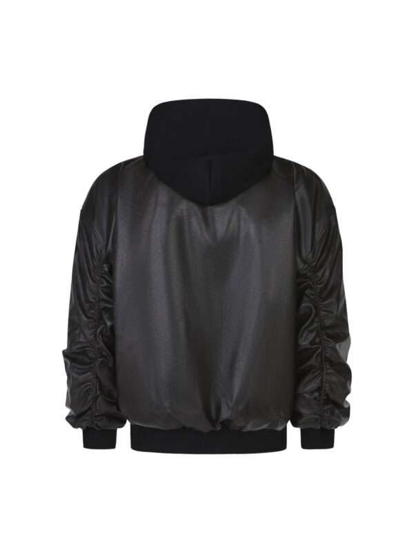 ME Leather Bomber Jacket With Hood - Hình ảnh 2