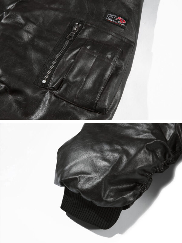 ME Leather Bomber Jacket With Hood - Hình ảnh 9