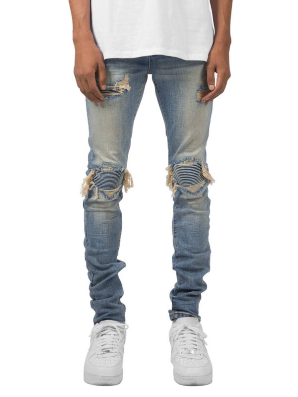 Biker Skinny Jean - Washed Blue