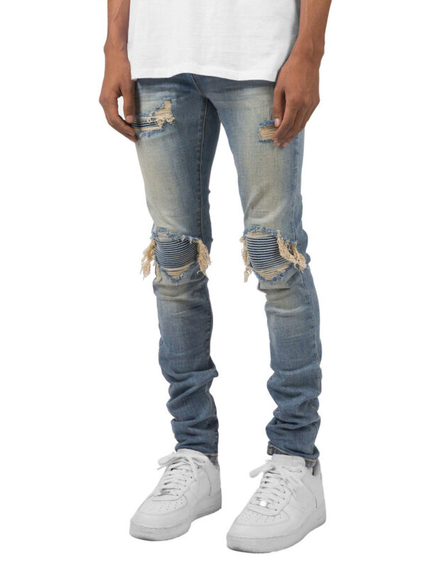 Biker Skinny Jean - Washed Blue - Hình ảnh 3