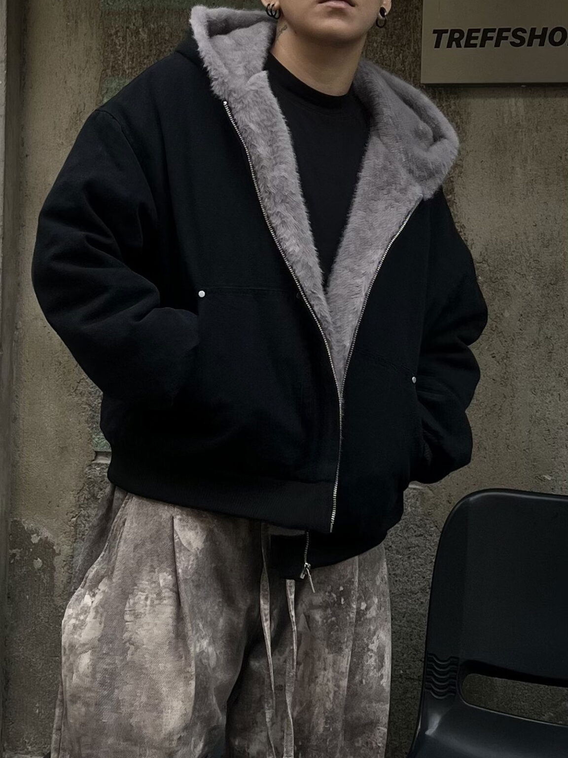 BLEG Fur Hooded Jacket - 3T Streetwear