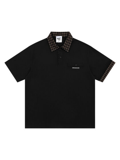 SAB Mixed Collar Polo - Black