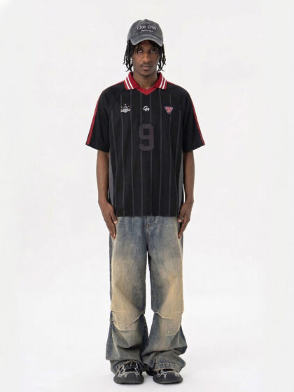 Alternative view of SAB No.9 Pinstripe Jersey - Black