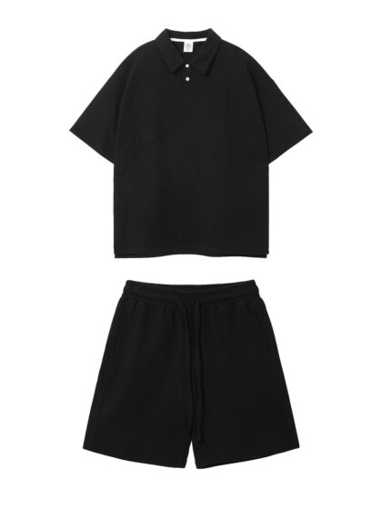 CKX Waffle Polo Set - Black
