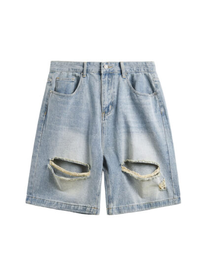 INF Ripped Denim Short Blue